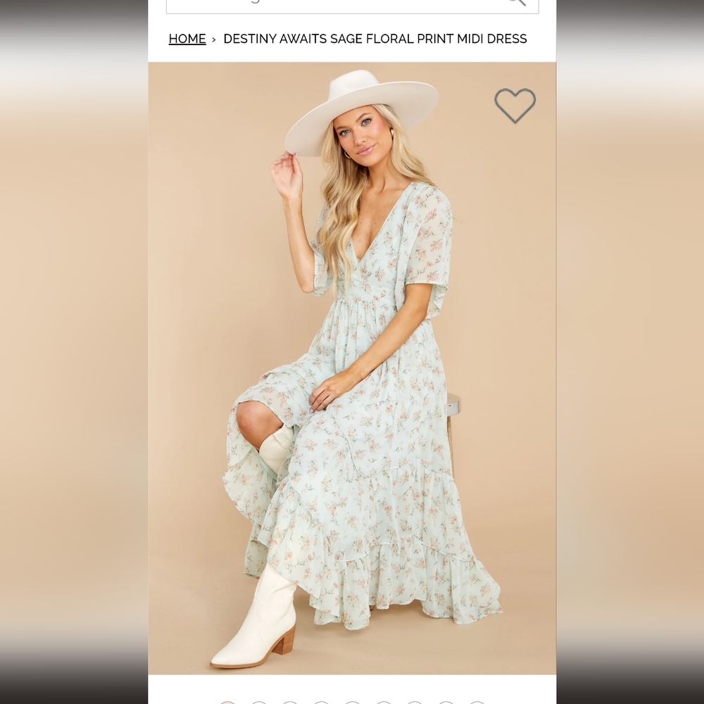 Mint green midi dress MEDIUM